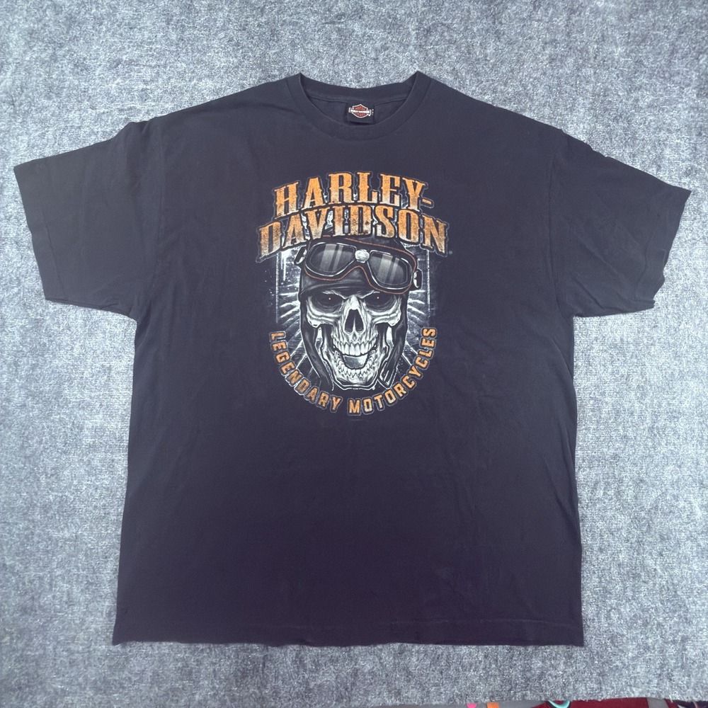 Harley Davidson T Shirt Mens 2XL Black Skull Capitol Lansing Michigan Biker